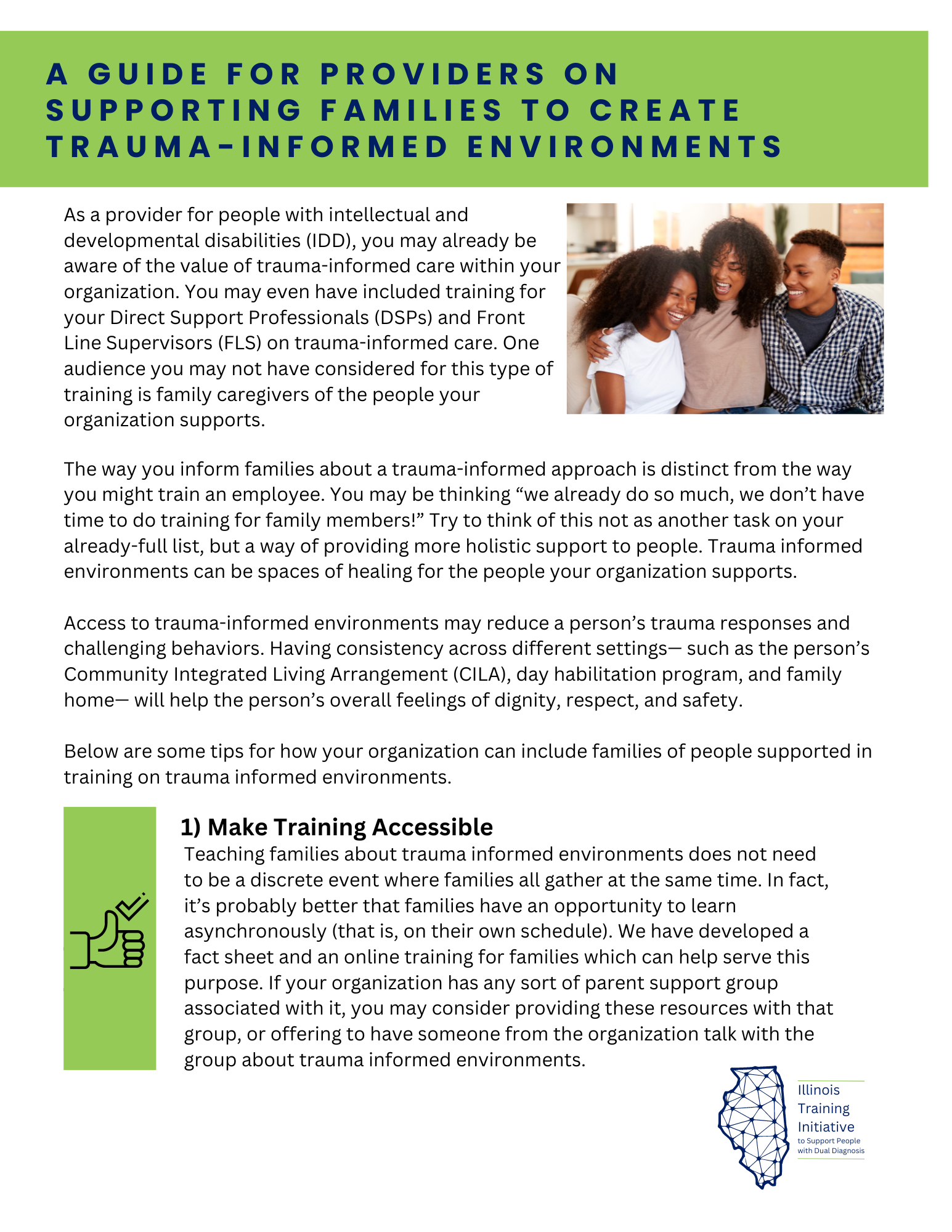A Guide for Providers on Supporting Families to Create Trauma-Informed ...