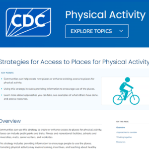 Thumbnail image of the CDC's "Strategies to Access to Places for Physical Activity"