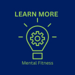 Learn More - Mental Fitness logo, with the outline of a lightbulb with a cog inside of it