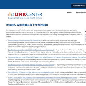 Thumbnail image of the Link Center's resource, "Health, Wellness, & Prevention"