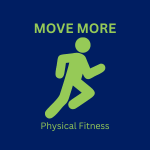 Move More - Physical Fitness logo depicting the outline of a person running