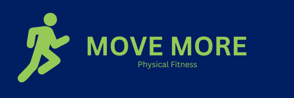 Move More - Physical Fitness logo depicting the outline of a person running