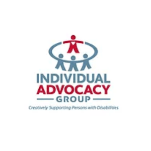 Logo, Individual Advocacy Group, a group of people joining hands in a circle